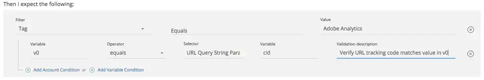 Screenshot of a tag rule