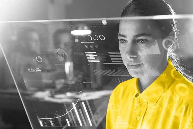 Woman in a yellow shirt