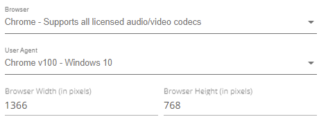 Screenshot of browser and user agent