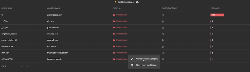 Add cookie to list screenshot
