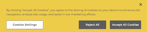 Screenshot of a cookie banner