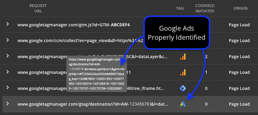 Image after Google ads are identified 