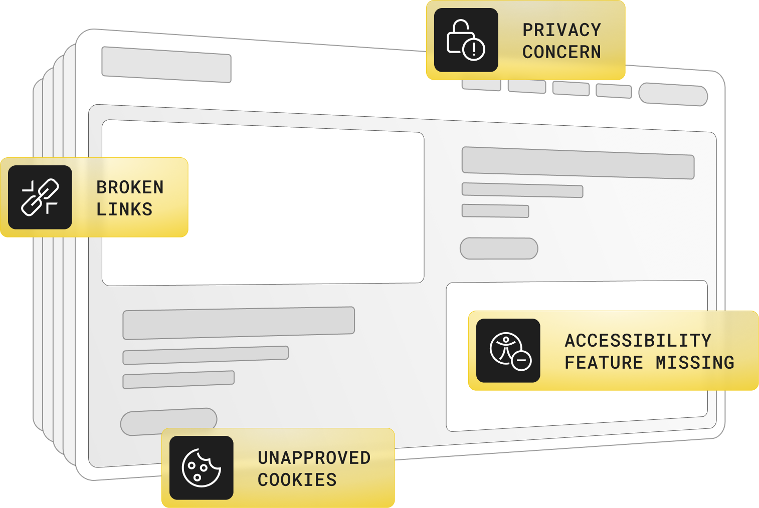 simple wireframe of a web application that validates accessibility and site performance
