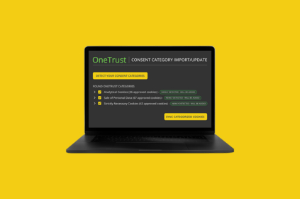 Black laptop illustration on a yellow background