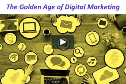 A desk with a yellow overlay, covered in various tech and music icons