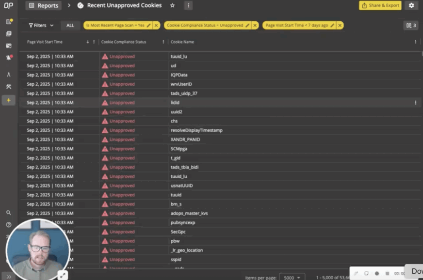 Preview of video explaining ObservePoint scheduled reports and public link shares