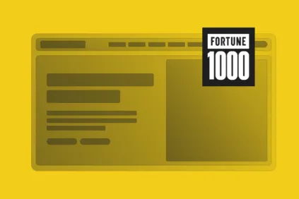 Abstract representation of a web page in black and yellow.
