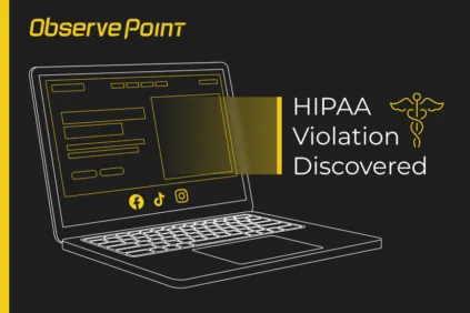 Drawing of a laptop with "HIPAA Violation" called out.