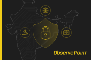 Lock, legal, and internet icons over a map of India