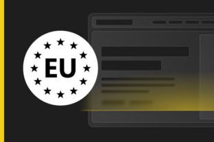 Laptop abstract background with EU seal