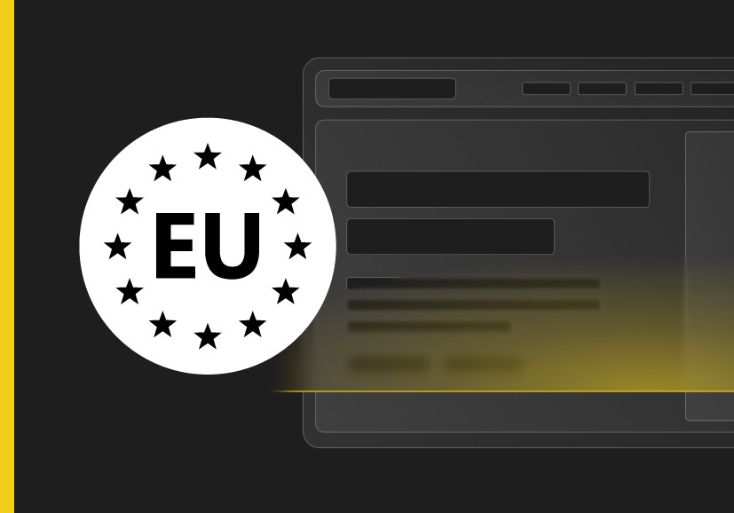 Laptop abstract background with EU seal