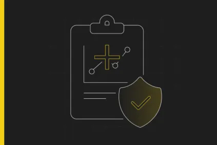 Clipboard image with a check mark on a shield