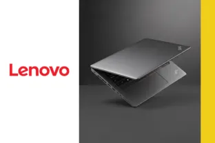 Lenovo case study with image of a laptop opening